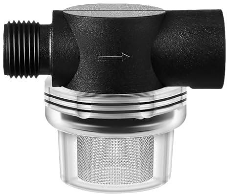 Twist-On Water Strainer Filter with Stainless Steel Mesh – 1/2 Inch Threaded Water Inlet Strainer for RV, Boat, Camper, Sprayer – Twist-On Pipe Strainer for Water Pumps, Caravan, Lawn & Marine Use