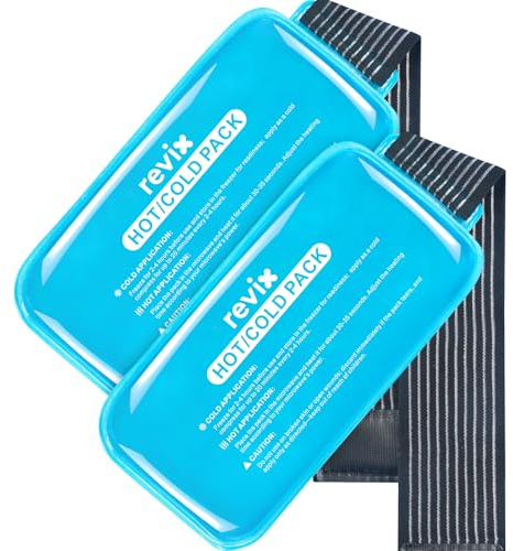 REVIX Kühlpacks für Belastungen,Warm Kalt Gel Packs, L Blau 2er-Pack | Gel-Pack für Schulter Rücken Knie Ellenbogen, Unterstützung bei Erholung nach Belastungen und Muskelermüdung, 12x6 Zoll