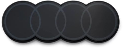 Audi 4KE071801A Zeichen Kühlergrill Ringe Emblem Logo zweidimensional, grau