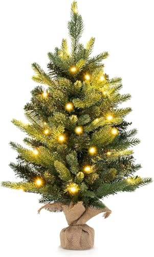 Arbre de Noël LED avec Fibre Optique, Vert, PVC et Métal, 60 cm, 90 Branches, Changement de Couleur, Base Anti-dérapante, Démontable, Intérieur (Warm White 60cm)