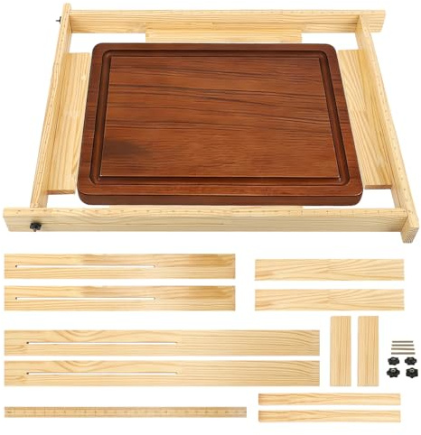 Adjustable Juice Groove Router Jig with Scale, Solid Wood Router Template | Guide Frame System for Cutting Board Woodworking Creating Square Grooves
