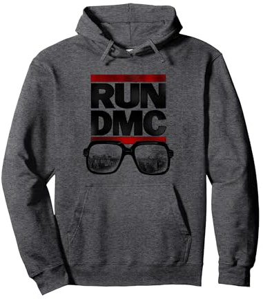 Run DMC Offizielle NYC-Brille Pullover Hoodie, Unisex für Erwachsene, Anthrazit Meliert, L