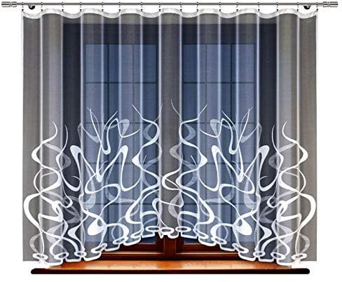 HAFT® Gardine; Store; Vorhang transparent, elegant weiß, Kräuselband (160 x 300 cm)
