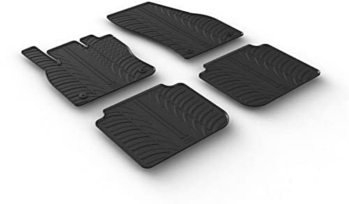 Gledring Satz Gummimatten kompatibel mit Skoda Karoq 7/2017- (T Profil 4-teilig + Montage-clips)