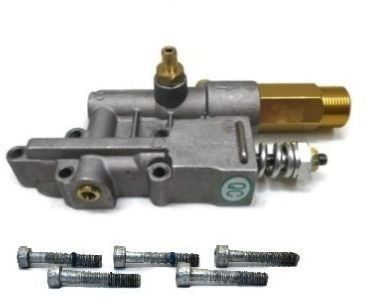 Homelite Replaces Himore Complete Outlet Manifold for Pressure Washer Pump, USES 5 Screws in This Manifold, Including O-Rings, Unloader, Outlet Pipe Chemical Injector