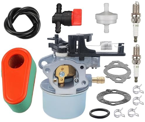 Hippotech 591137 Vergaser und Zündkerzen mit Luftfilter Kraftstoffventil für Briggs & Stratton 590948 Husqvarna 775EX Rasenmäher Carb 795066 796254 Toro Timesaver