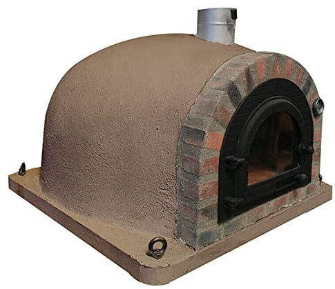 DIOVERDE Brown Pro Deluxe Wood Fired Pizza Oven Starter Kit, Orange Arch, Cast Iron Window Door, 100cm x 100cm