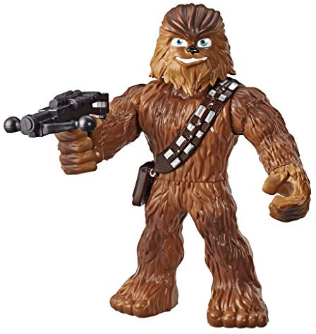 Star Wars Galactic Heroes Mega Mighties Chewbacca 10-Inch Action Figure with Bowcaster Accessory, Toys for Kids Ages 3 and up