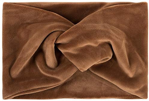 styleBREAKER Damen Stirnband in Samt Optik mit Twist Knoten, warmes Haarband, Headband, Haarschmuck 04026040, Farbe:Cognac