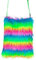 shoperama Neon Kunstfell Tasche bei UV-Licht leuchtend 70er 80er 90er Jahre Handtasche, Farbe:Multicolor