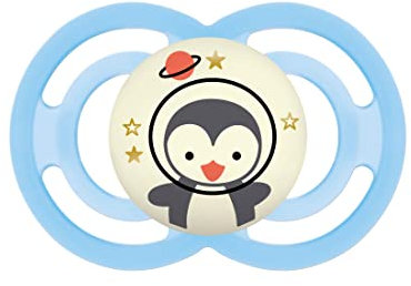 MAM Perfect Night Schnuller aus Silikon, Skinsoft mit Schnullerhalter, 16+ Monate, Hellblau