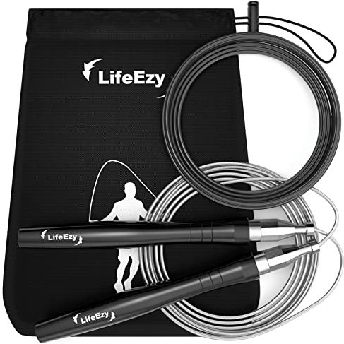 Springseil, Skipping Rope für Kinder Erwachsene Herren Damen, 3m Verstellbare Speed Rope mit Kugellager und Anti-Rutsch Griffe, Sprungseil Seilspringen Fitness Jump Rope für Crossfit Boxen Sport
