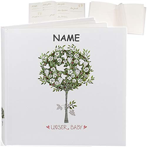 alles-meine.de GmbH großes XL - Fotoalbum/Fotobuch - Erinnerungsalbum unser Baby - inkl. Name Album - Buch - zum selbst gestalten + Seiten zum Eintragen - Gebunden - blanko..