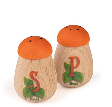 Erzi 10653 Salz- und Pfefferstreuer aus Holz, Kaufladenartikel für Kinder, Rollenspiele