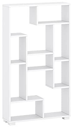 GLmeble Regal horizontal oder Vertical Bücherregal Wandregal Standregal Aktenregal Hochregal Aufbewahrung Regal Lowboard Verschiedene Dekore (120x70x20 cm, Weiß)