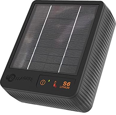 Gallagher Solar-Weidezaungerät S6 mit Lithium-Akku - Elektrozaun für Hasen & Kaninchen, Hunde, Katzen, Schnecken - Geeignet für Weidezäune bis 1 km