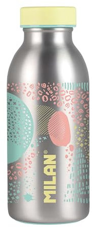 MILAN® Bouteille isotherme en acier inoxydable 354 ml série Silver, jaune