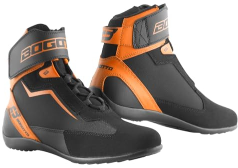 Bogotto Mix District Motorradschuhe, schwarz/orange, 43
