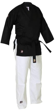 BUDOFIGHT Kimono de karaté Kobudo noir & blanc