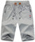 JustSun Sport Shorts Herren Kurze Hose Sommer beiläufig Baumwolle Elastische Taille Sweat Shorts Hellgrau Large