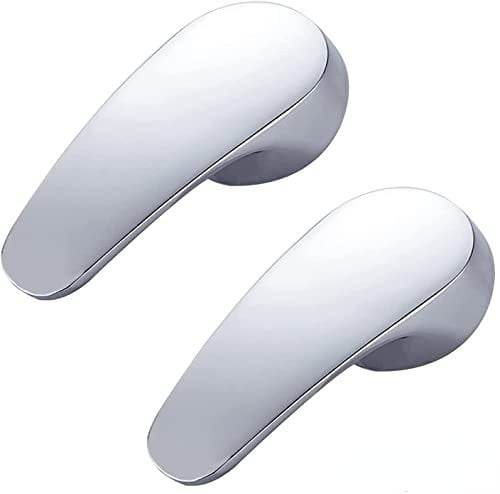 2 Stück Wasserhahn Griff Legierung Hahn Ersatzteile Zubehör Universal 40mm Kartusche für Küche Badezimmer mit Knopf und Stellschraube Poliertes Chrom Wasserhahn Ersatz Zubeh