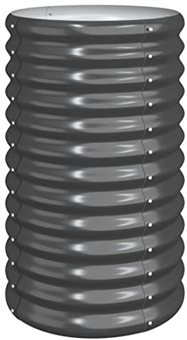 vidaXL Pflanzkübel Blumenkübel Hochbeet Blumenkasten Pflanzgefäß Pflanzkasten Blumentopf Garten Verzinkter Stahl 40x40x68cm Anthrazit