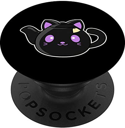 Cute Kawaii Cat Kitten Tetera - Tea Lover PopSockets PopGrip Intercambiable