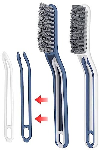 2 in 1 Multifunktionale Bodenfugenbürste NTGRTY 2 Stück Funktionale Bodennaht Bürste 2 in 1 Bodennahtbürste Langer Stiel mit Clip für Haushalt,Bad,Küche,Bodenfliesen