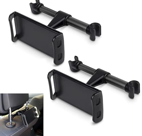 MAGIC SELECT 2 x Tablet Halterung Auto. 360° Einstellbar Kopfstützenhalterung. Universal KFZ-Kopfstützen Halterung für Smartphone und Tablet von 4.4~11 Zoll | 4,7 bis 11 Zoll, 360° drehbar, rutschfeste Silikon-Pads