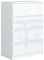 meble masztalerz Kommode 70 cm Weiss mit Hochglanz-Fronten mit 4 Schubladen - 70 x 102 x 39 cm - Sideboard Wohnzimmer, Schlafzimmer - Schubladenschrank - Komodenschrank