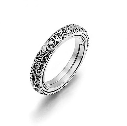 LODMLOER Retro Mode Astronomie Ball Flip Deformation Ring Zwölf Sternzeichen Design Ring, Frauen/Männer Horoskop Himmlische Astrologie Set Damen Modeschmuck Geburtstagsgeschenk,Weiß,7