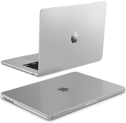 Fintie Hülle Kompatibel mit MacBook Air 15 Zoll M4 M3 M2 A3241 A3114 A2941 (2025-2023), [100% Entspricht der Offiziellen Farbe] Premium Ultradünne Matte Hartschale Schutzhülle Case, Transparent