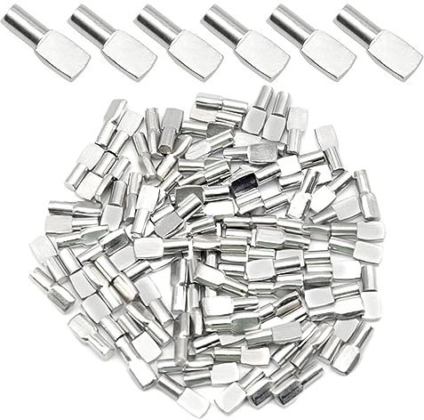 Hocansen 100 pezzi Pioli di Supporto 5mm Perni per Mensole Shelf Pins Reggimensola per Librerie,Mobili e Vetro (5*19mm/BT-PP)