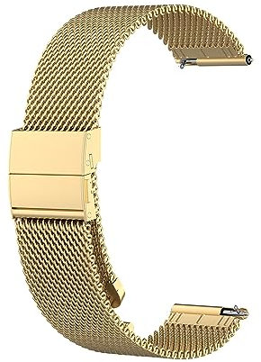 Metall Armband Kompatibel mit Amazfit Bip/Bip lite/Bip 3 / Bip 3 Pro/Bip U/Bip U pro/Bip S Armbänder, Mesh Gewebte Edelstahl Ersatzarmband Uhrenarmband für Damen Herren (Gold, One Size)