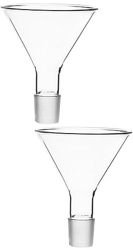 SOLUSTRE 2 Stk Dreieckiger Trichter Forschung Zeremonie Kleiner Trichter Fütterungstrichter Kapseltrichter Experimentierinstrument Klarer Trichter Lieferungen Glas Dicke Mauer