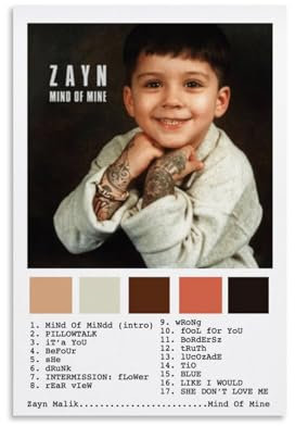 EVMILA Zayn Malik, Mind of Mine-Poster, dekoratives Gemälde, Leinwand-Wandposter und Kunstdruck, modernes Familienschlafzimmer-Dekor-Poster, 20 x 30 cm
