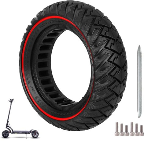 Ulip 10 x 3/255 x 80 (80/65-6) Reifen für Elektroroller, 10 Zoll, Ersatzreifen, vorne oder hinten, fester Reifen, Rot