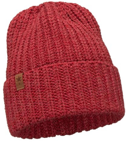 ELIMELI Damen Mütze - Beanie Strickmütze für Winter und Herbst - Slouch Strick Beanie für Frauen - warme weiche Strickmütze - Cuffed Beanie Hats - Farbenauswahl (Mütze, Rot)