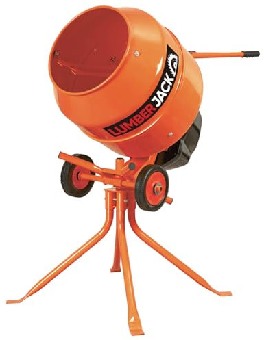 LUMBER JACK ECM550 135L Electric Concrete Mixer, 550W, 230V Heavy-Duty Cement, Durable Frame, Powerful Motor & Easy Manoeuvrability for Construction & DIY