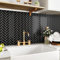 Yullpaper Adesivi per piastrelle 3D, colore nero, da cucina, in PVC, autoadesivi, per il bagno, per la cucina, per il bagno, 10 pezzi, 30 x 30 cm