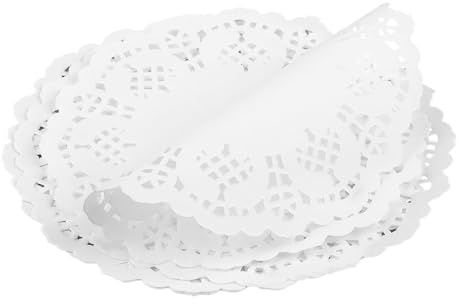 100 Stück Spitzendeckchen aus Papier, Rund weiß, 11cm Elegante Untersetzer Material in Lebensmittelqualität für Hochzeit, Desserts, Geburtstag, Kuchen, Dessert & Tischdekoration(4,5 Zoll)
