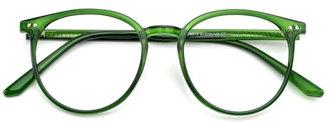 JFXQDR Runde Blaulichtfilter Brille Damen Herren, Computerbrille | ohne Stärke, UV400- & Blendschutz, Schutz vor Augenermüdung, TV Gaming Arbeit & Alltag