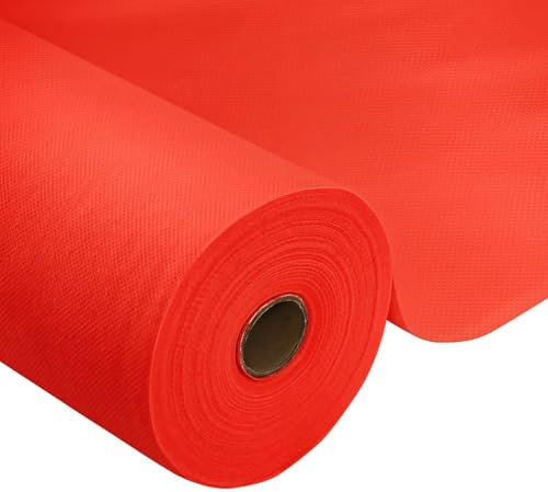 Tischdeckenrolle,Rot,1 x 25m,1 Rolle Tischdecke,Einweg Vlies Stoffähnlich,ideal für Jede Party,Hochzeit,Geburtstagsfeier,Gastronomie,Größe und Farbe nach Wahl