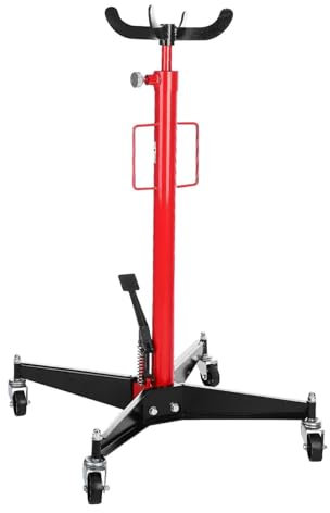 Elevador hidráulico telescópico de transmisión 0.5T - Elevador profesional para taller de caja de cambios de coche con extensión de pedal de pie, rango de altura de 100 cm a 190 cm