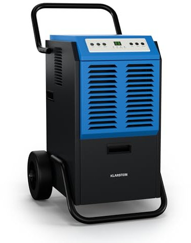 Klarstein DuraDry 50L déshumidificateur d'air, 52 dB, réservoir de 5,5L, minuterie 24h, dégivrage auto, filtre lavable, portable, déshumidificateur électrique pour grands espaces, sous-sols, entrepôts