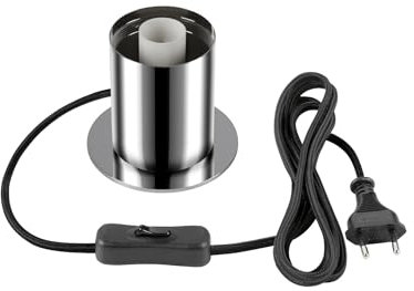 SLV VARYT CHROM- Nachttischlampe aus Glas, Tischlampe Rund, Dimmbare Tischlampe, Lampe mit Warmweißem Licht, Tischleuchte mit effizienter LED Technik, Vintage Deko Wohnzimmer, E14