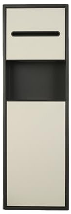 Badezimmernische aus Edelstahl, Toilettenpapierhalter, Duschnische aus Edelstahl mit Mülleimer, Aufbewahrungsregal für versenkbaren Toilettenbürstenhalter (Grauer Rahmen)