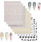 Gold Silver Black Nail Art Stickers,9 Sheets Moon Star Sun Heart Angel Wing Nail Stickers Self-Adhesive,Nail Supplies Decorations Nail Stickers & Decals for Nail Art Design Accessories