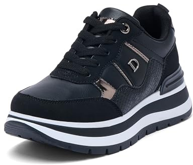 JOMIX Baskets Femmes Compenseé avec Lacets Chaussure de Marche Baskets Gymnasium Tennis Sneakers pour Femme