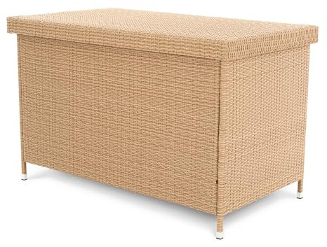 di volio Gartenbox Varise, Auflagenbox 740 L, für Kissen oder Gartengeräte, mit abschließbarem Deckel, wasserdicht & wetterfest, bis 220 kg (Beige)
